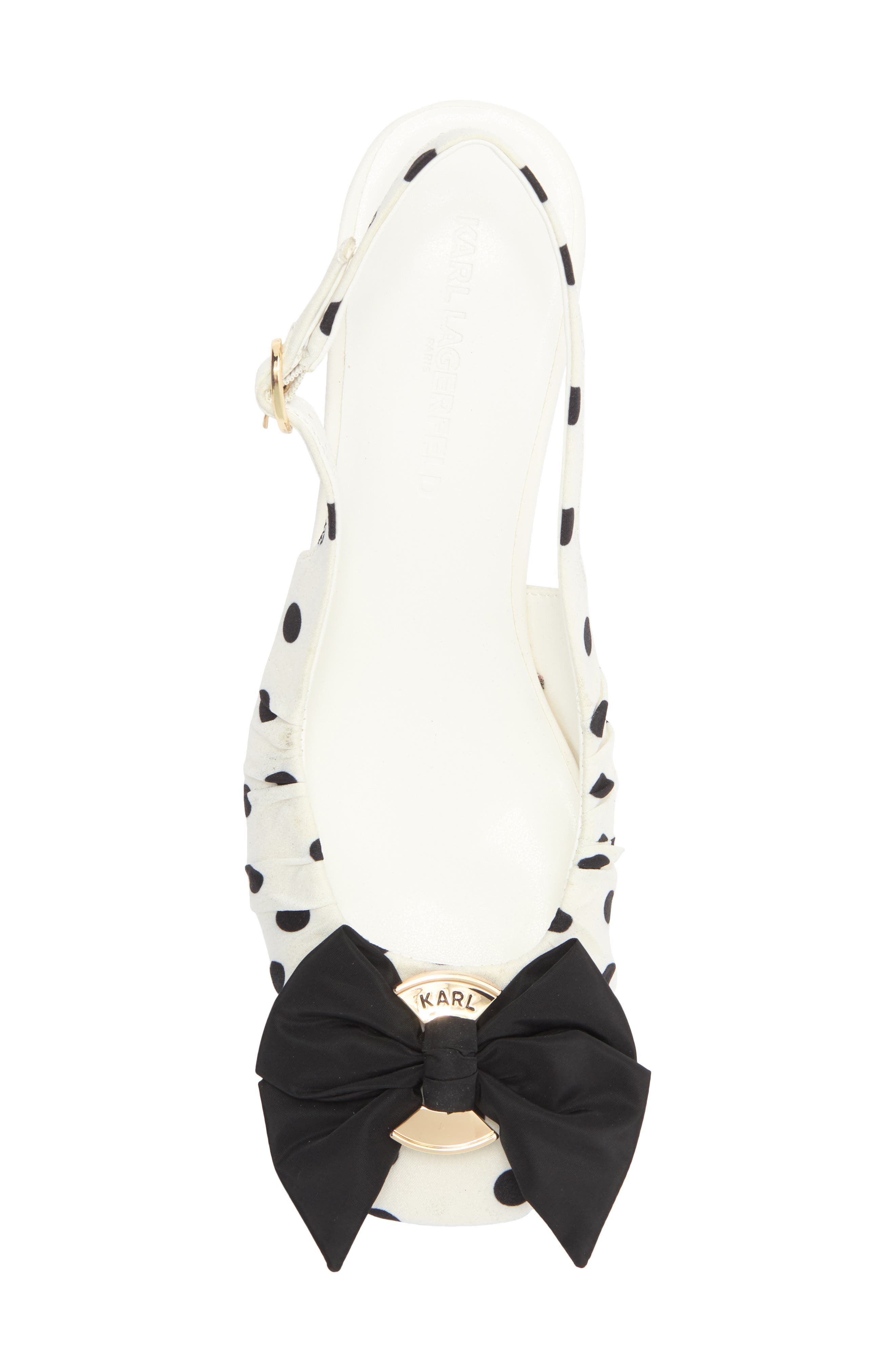 KARL LAGERFELD PARIS Sprouse Slingback Pump, Alternate, color, White/ Black