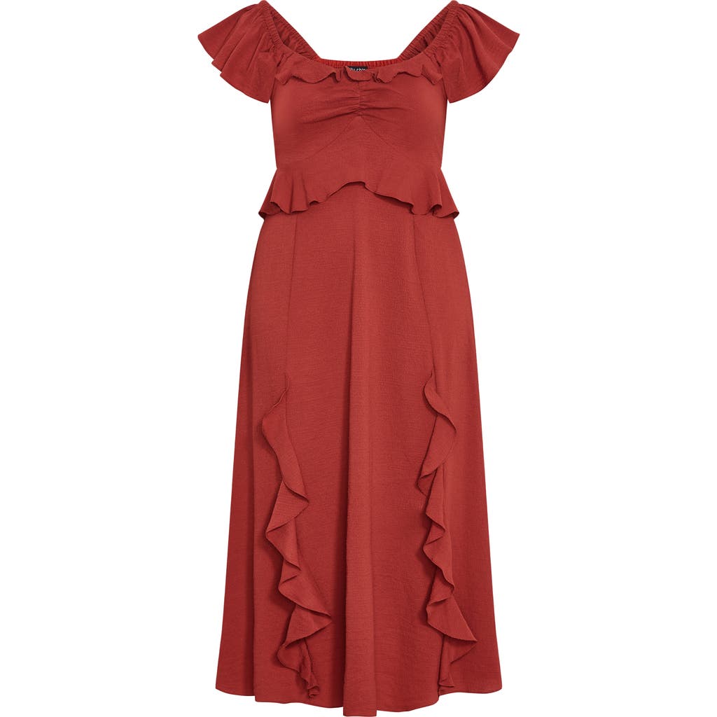 City Chic Frill Ruffle Maxi Dress