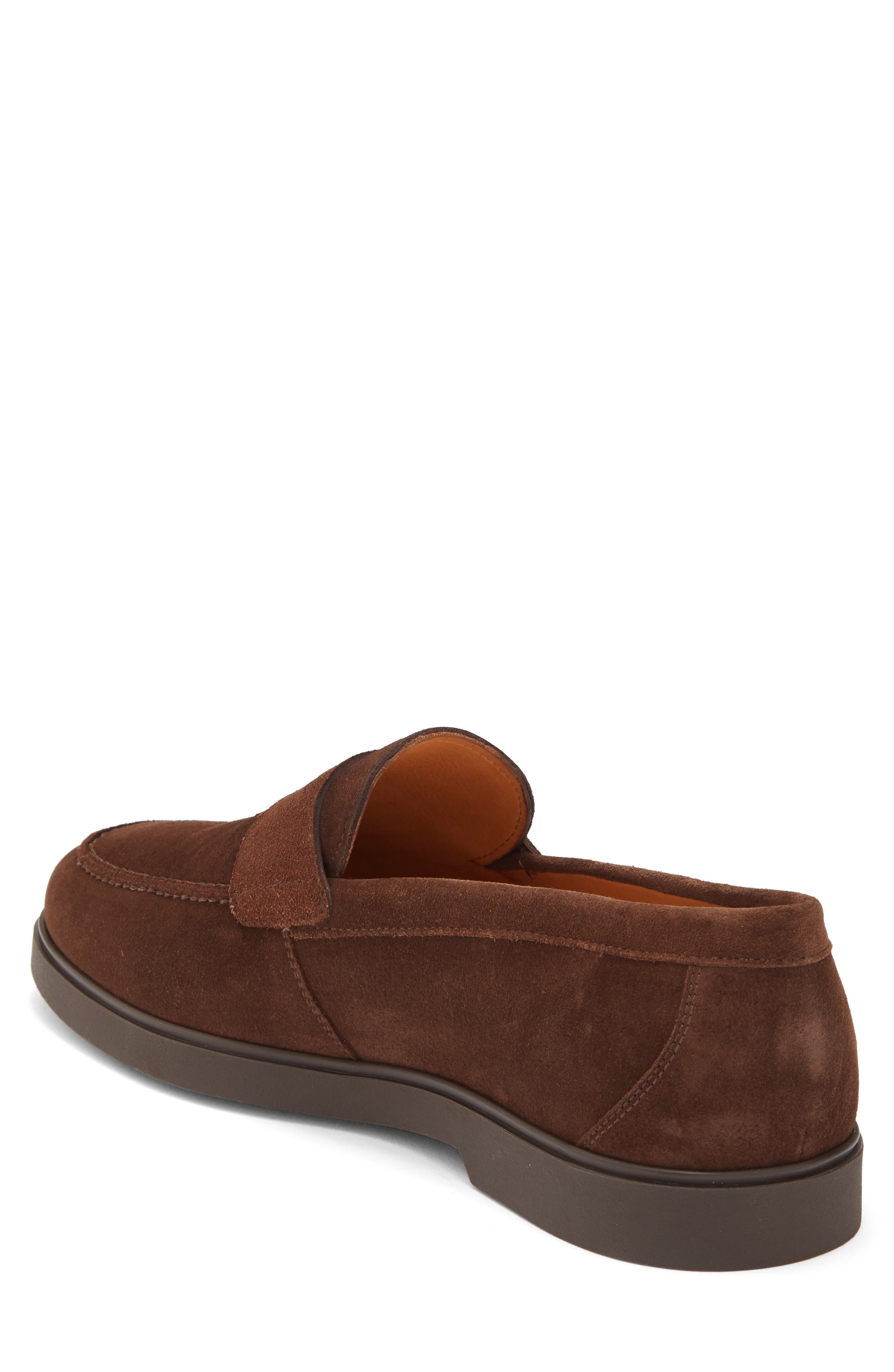 Magnanni Lobo Penny Loafer, Alternate, color, Brown Suede