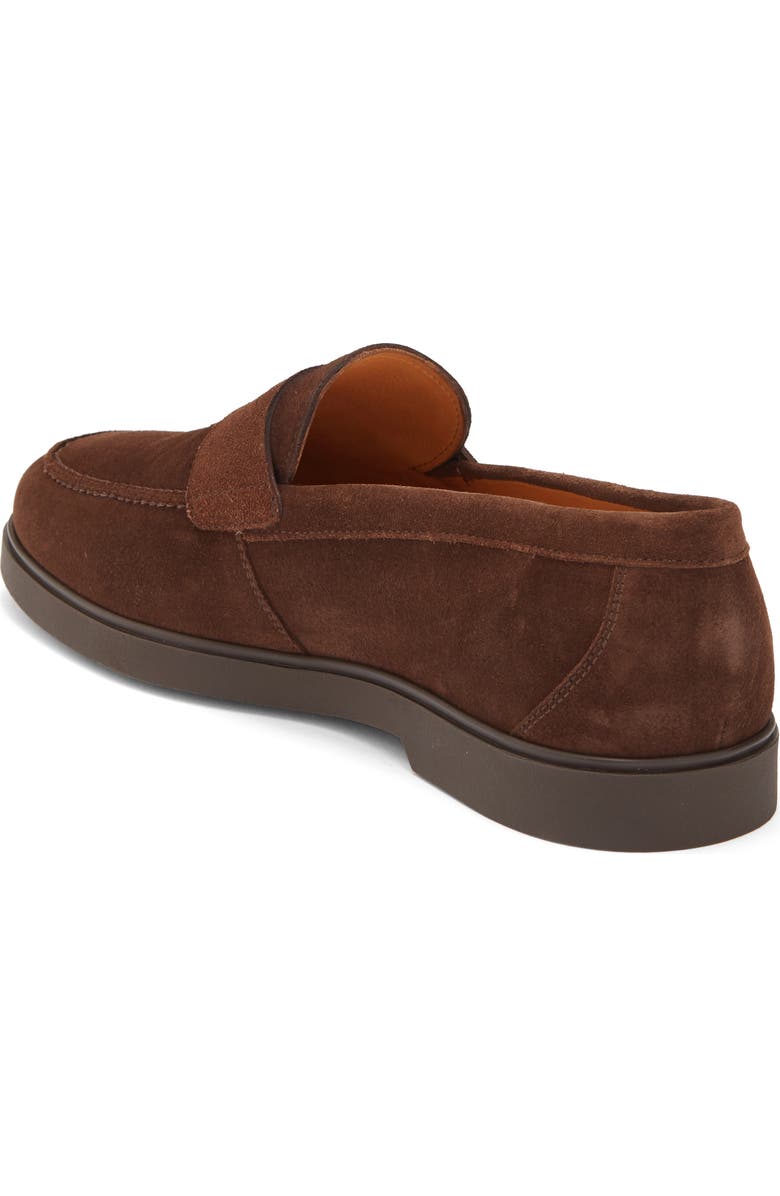 Magnanni Lobo Penny Loafer, Alternate, color, Brown Suede