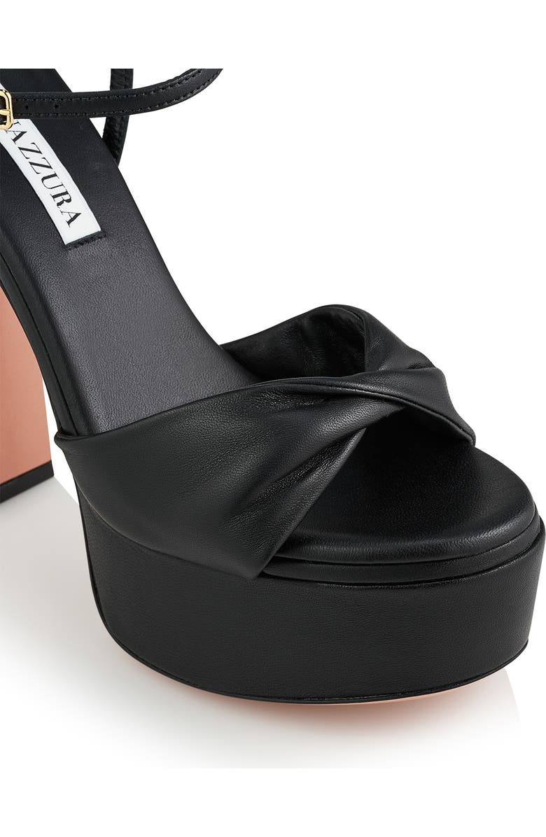 Aquazzura Twist Ankle Strap Platform Sandal, Alternate, color, Black