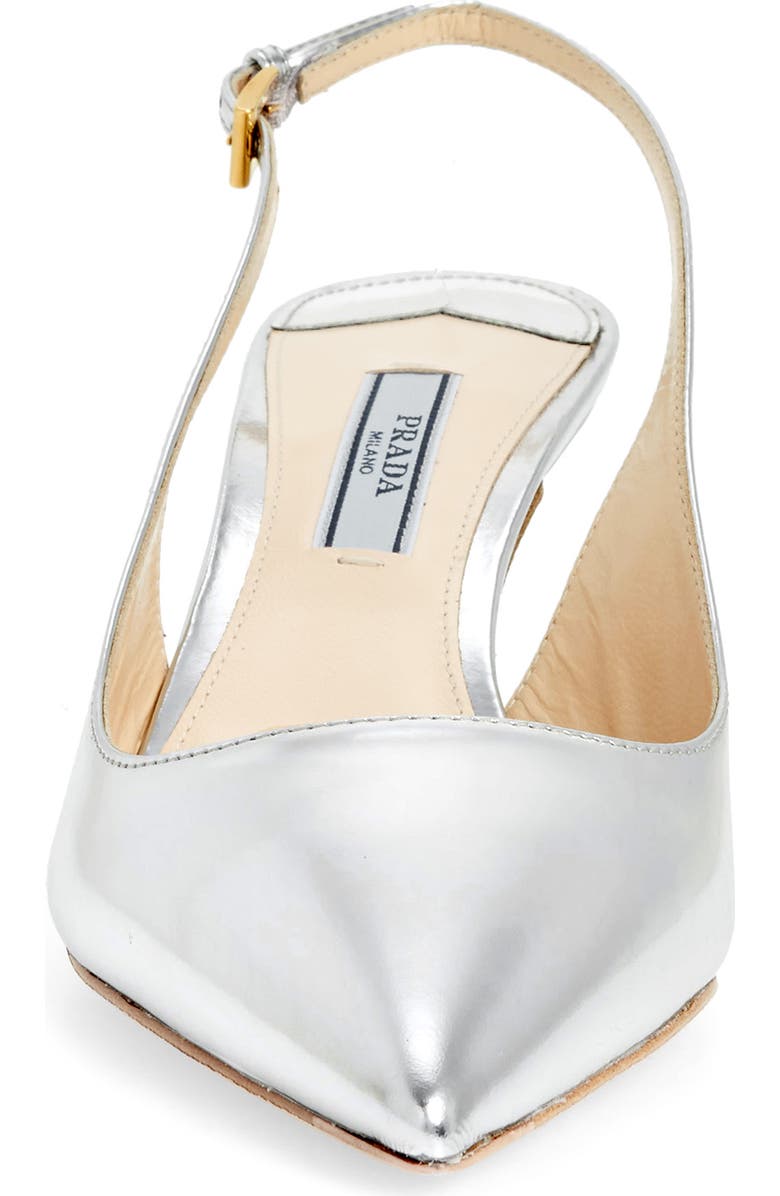 Prada Pointy Toe Slingback Sandal, Alternate, color,