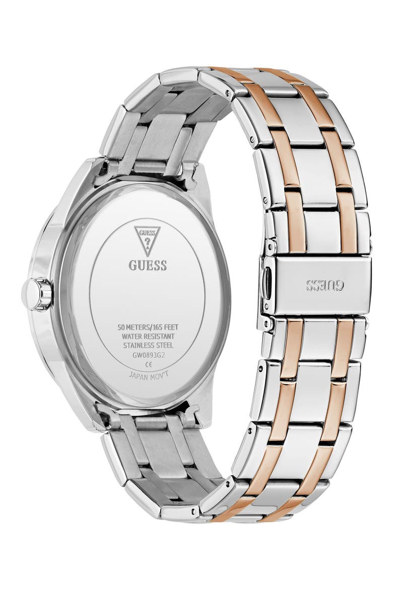 Elliot Blue Dial Two-Tone Bracelet Watch, 44mm, Alternate, color, ROSE GOLD