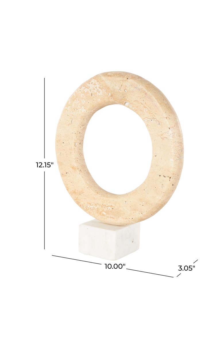 UMA Circular Marble Sculpture, Alternate, color, Cream Multi