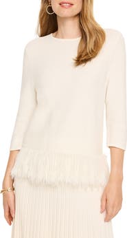 NIC+ZOE Feather Fringe Sweater