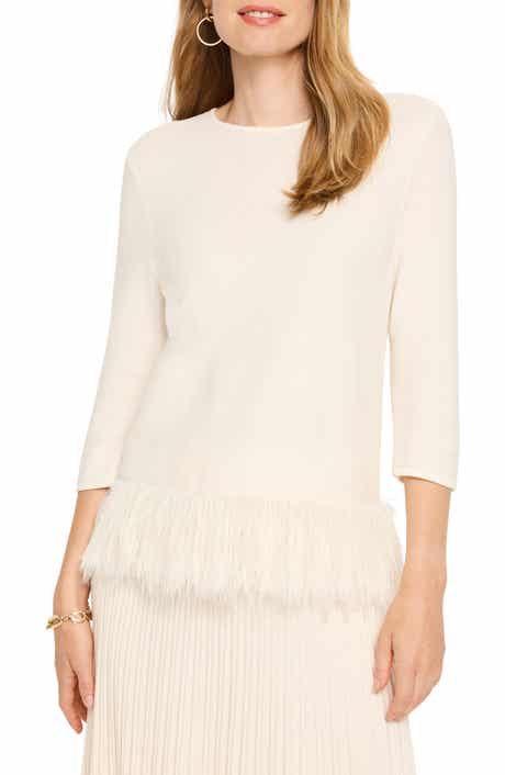 NIC+ZOE Feather Fringe Sweater
