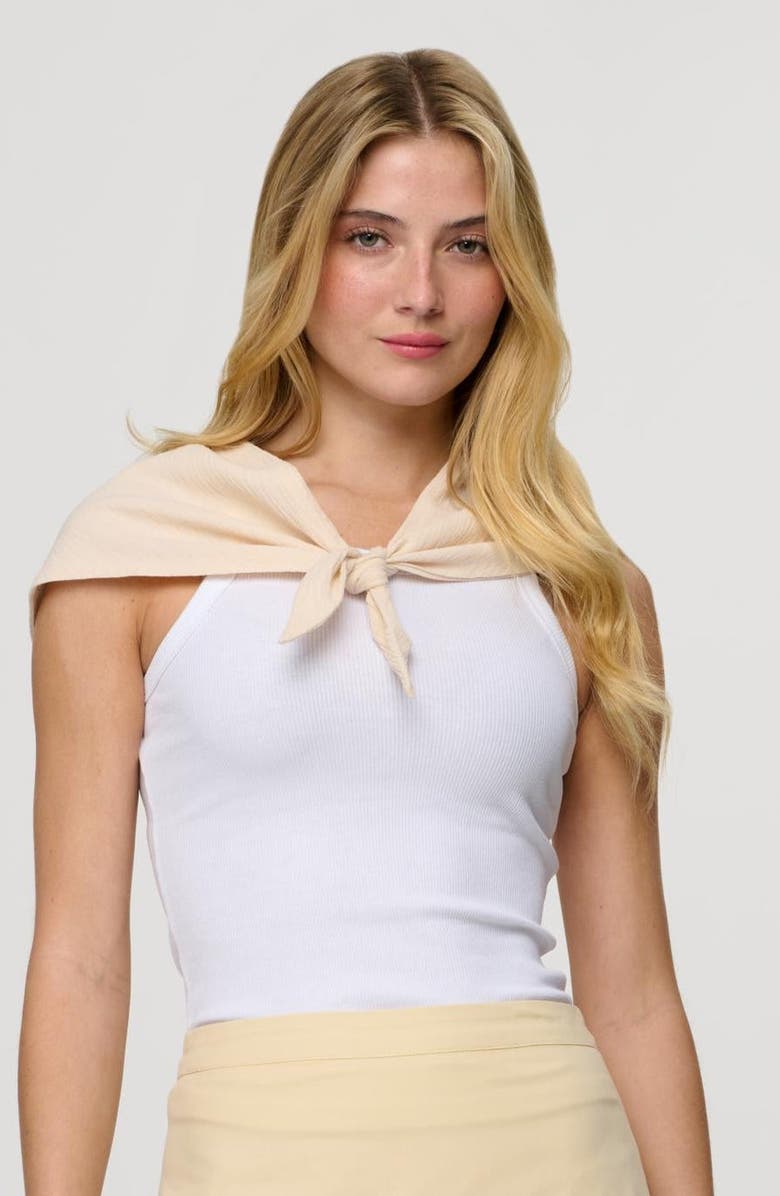 By Tess Collection Gemma Triangle Scarf, Alternate, color, Light Beige