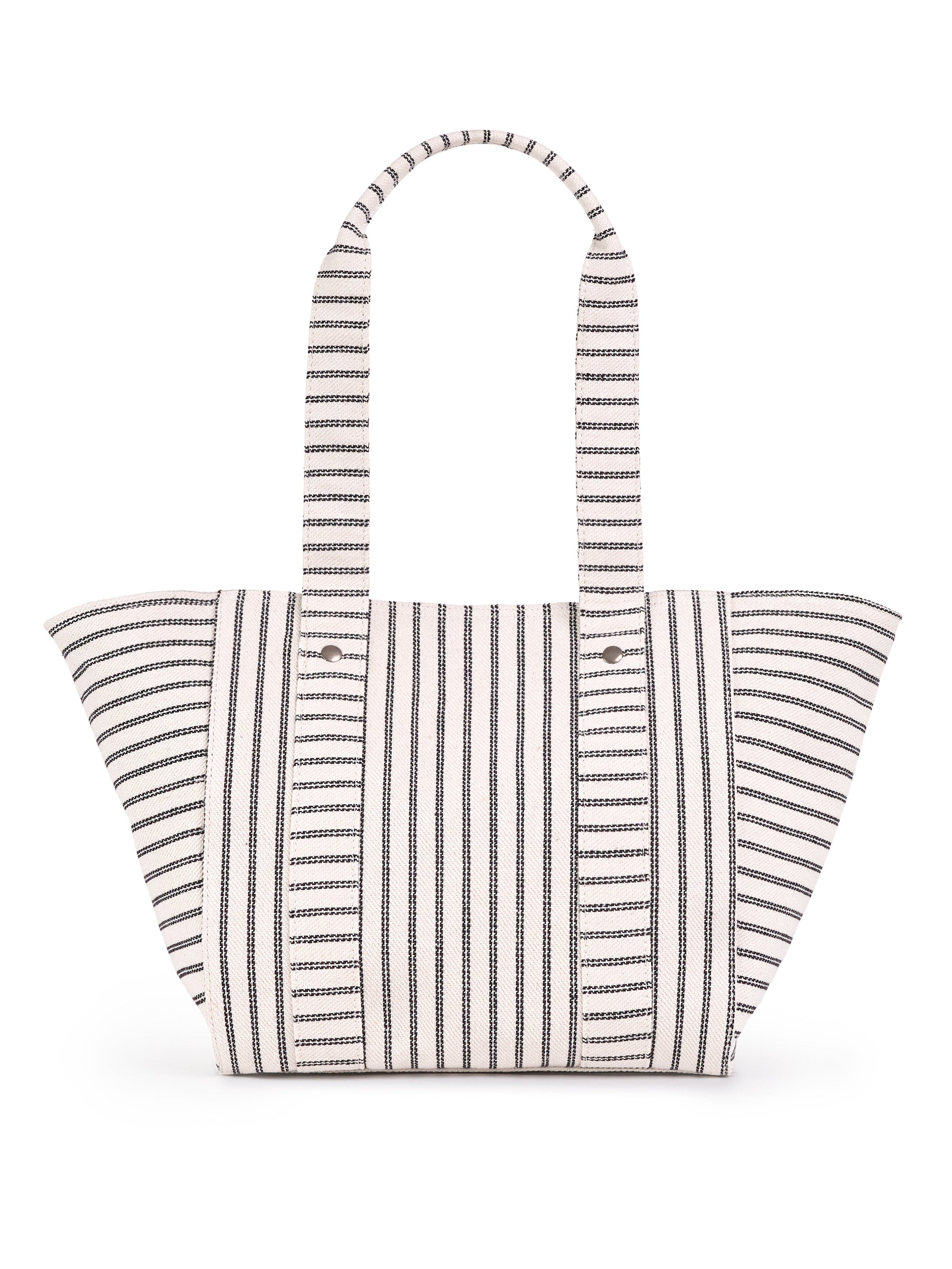 WILT Clothing Byron Medium Beach Tote, Alternate, color, Bone Black Stripe