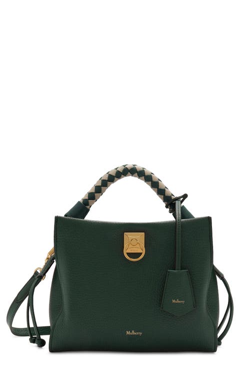 Small Iris Leather Top Handle Bag