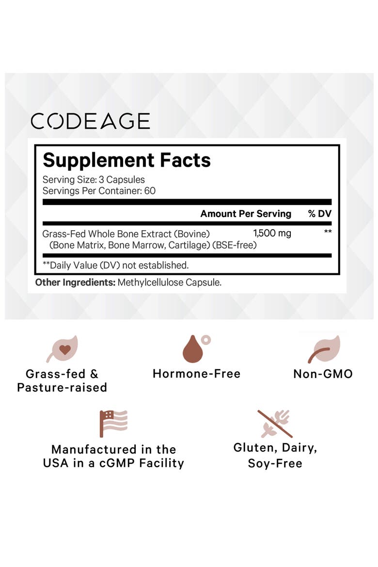 Grass-Fed Bone Marrow Supplement, Alternate, color, White