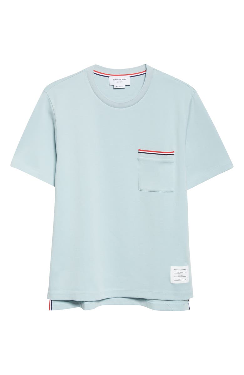 Thom Browne Cotton Jersey Pocket T-Shirt, Main, color, Light Blue
