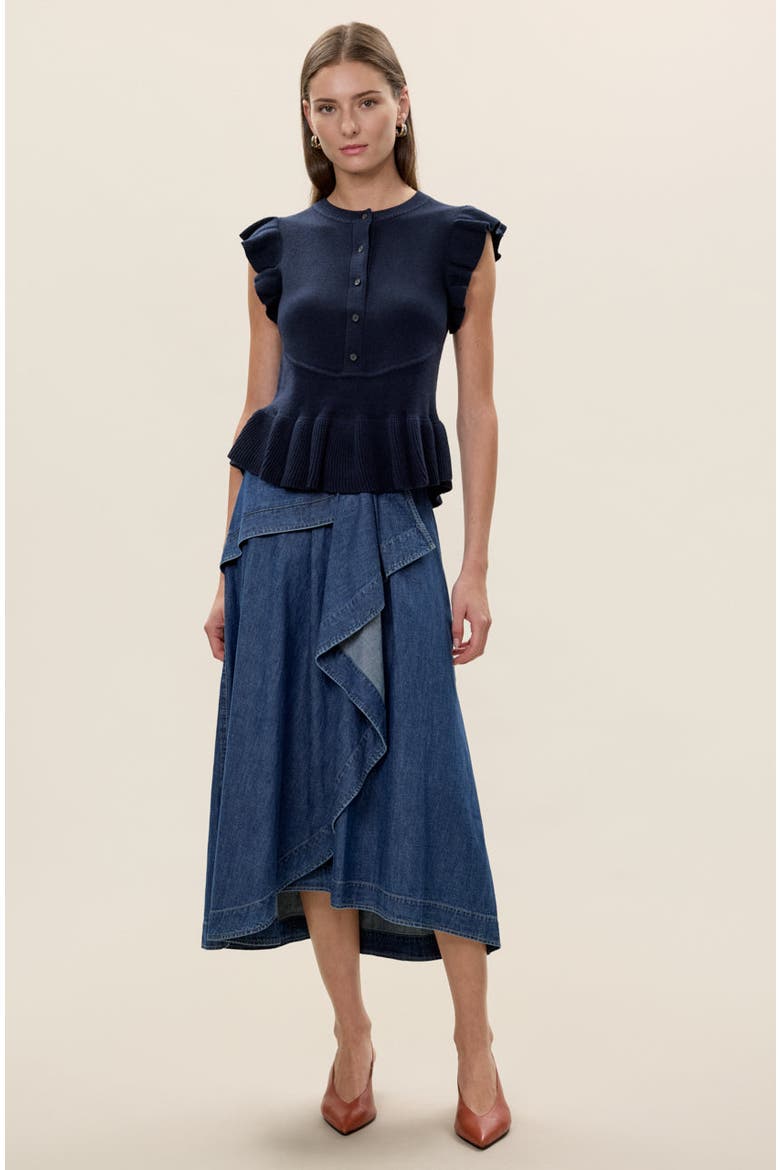 Rhea Knit Sweater, Alternate, color, Navy
