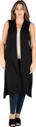 24seven Comfort Apparel Long Sleeveless Cardigan Vest
