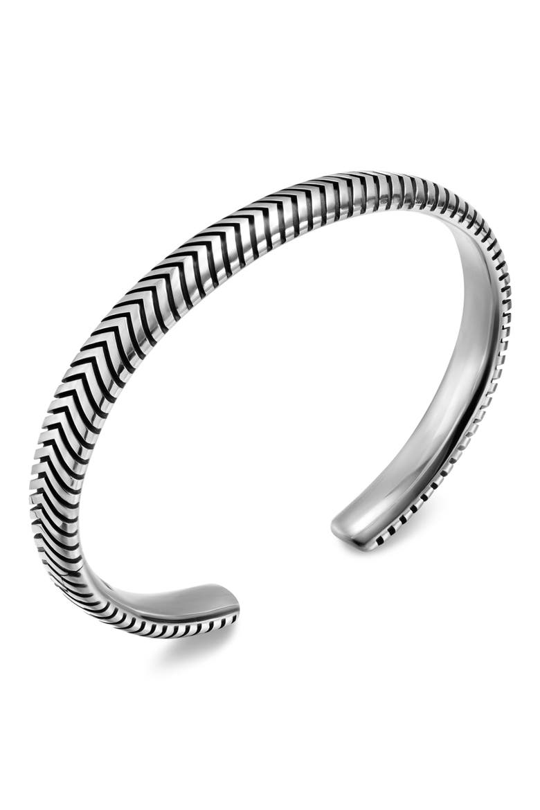Chevron Cuff Bracelet in Sterling Silver, Alternate, color, SILVER