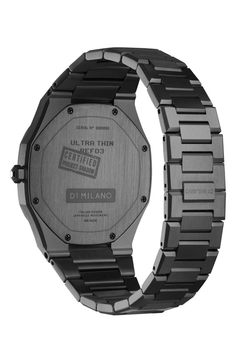 D1 Milano Ultra Thin Bracelet Watch, 40mm, Alternate, color, Black