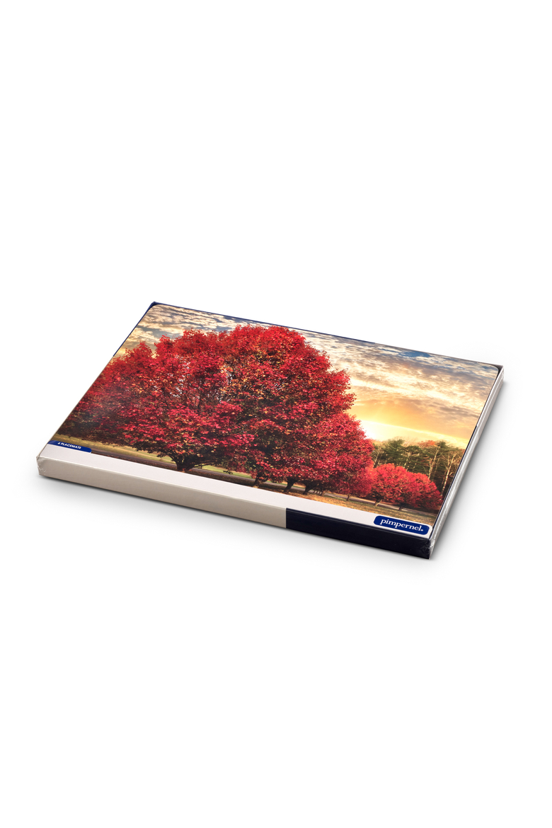 Crimson Trees Set of 4 Cork Back Placemats, Alternate, color, Multi