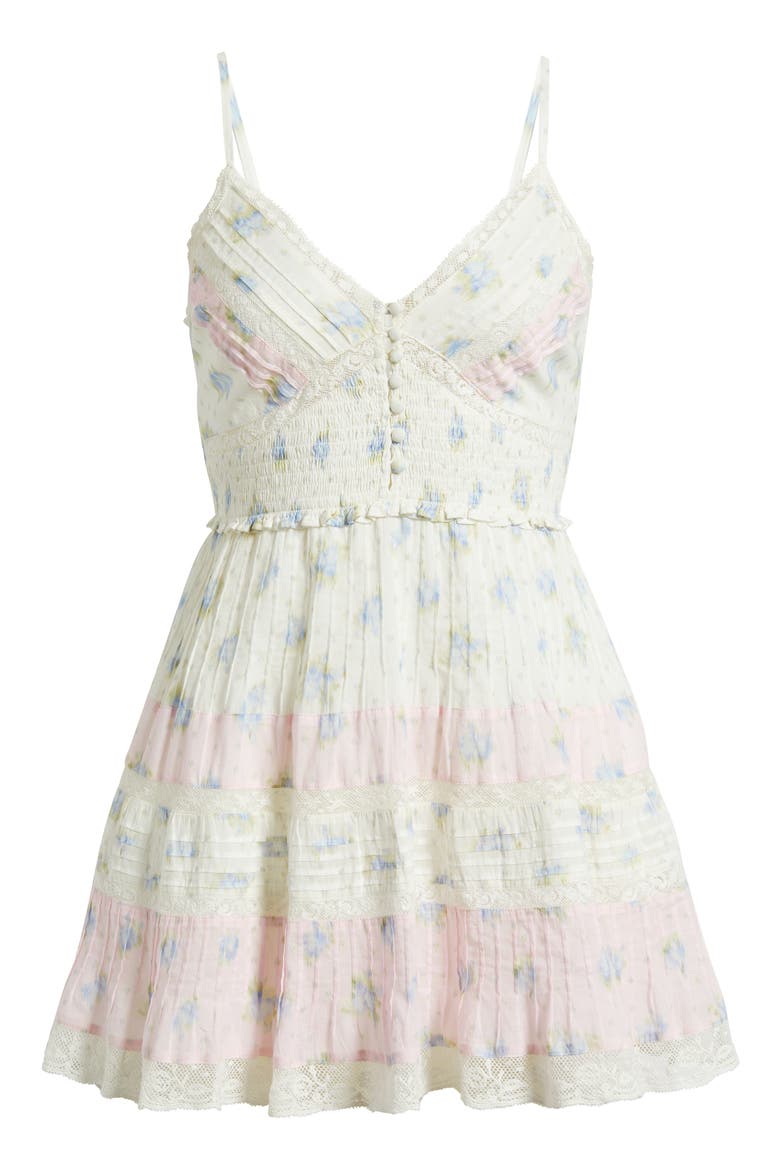 Krista Floral Sleeveless Fit & Flare Minidress, Alternate, color, LILAC VANILLA