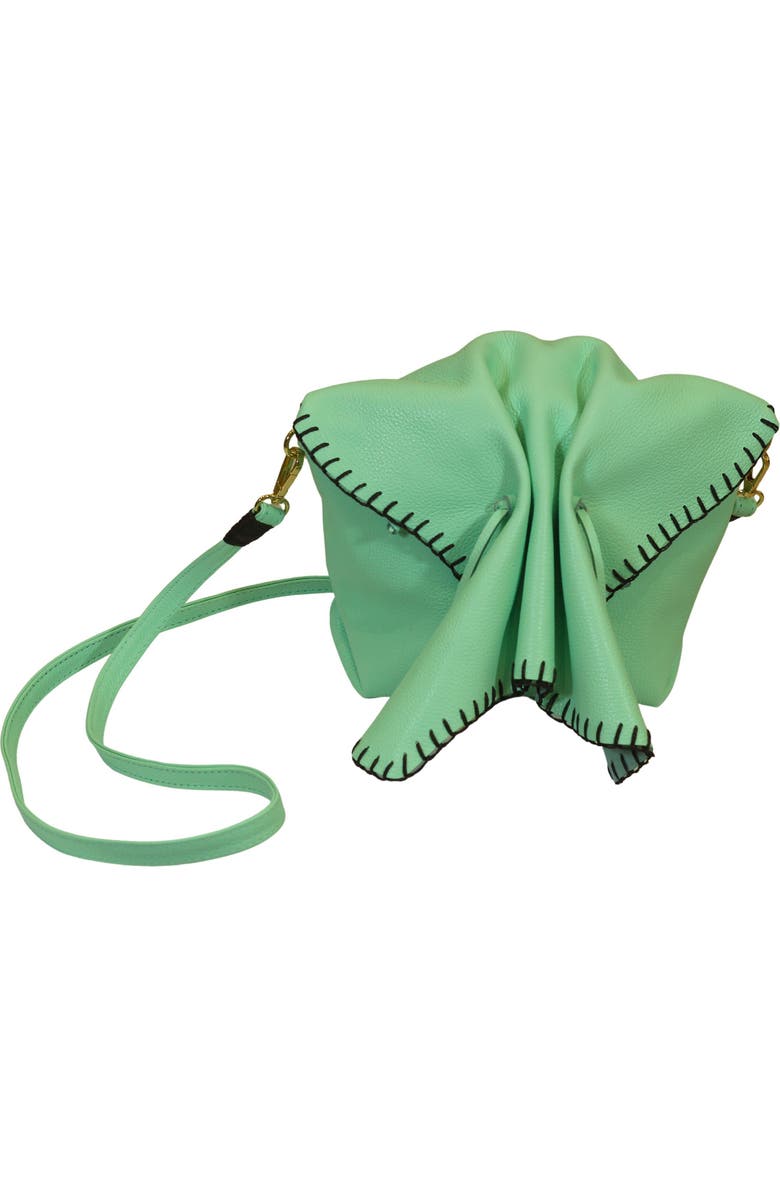 Carlos Falchi Medium Butterfly Top Grain Leather Bag, Main, color, Lime
