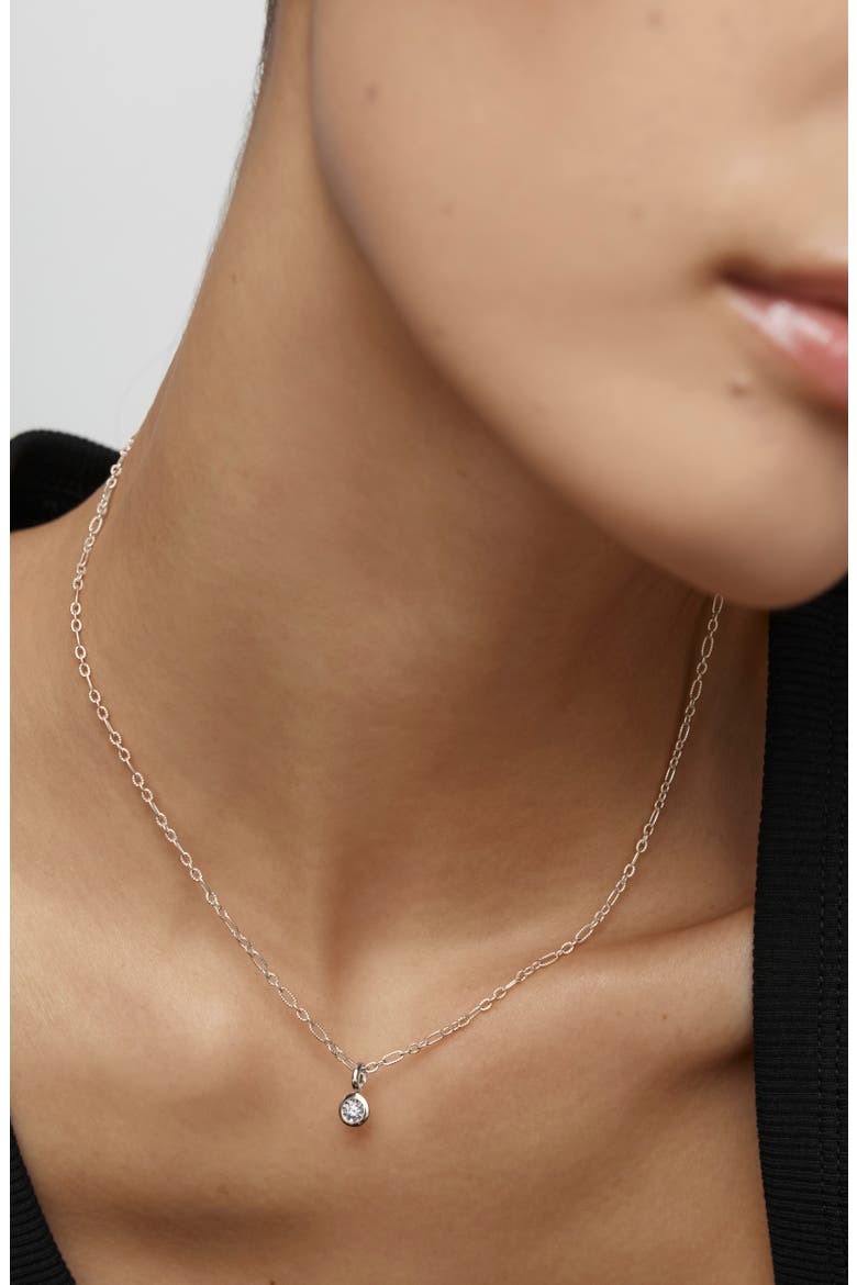 Textured Link Chain Necklace, Alternate, color, STERLING SILVER