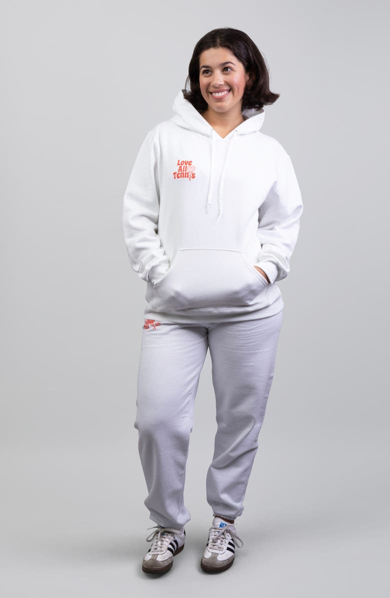 Love All Tennis Whitney Hoodie Sweatshirt, Alternate, color, White