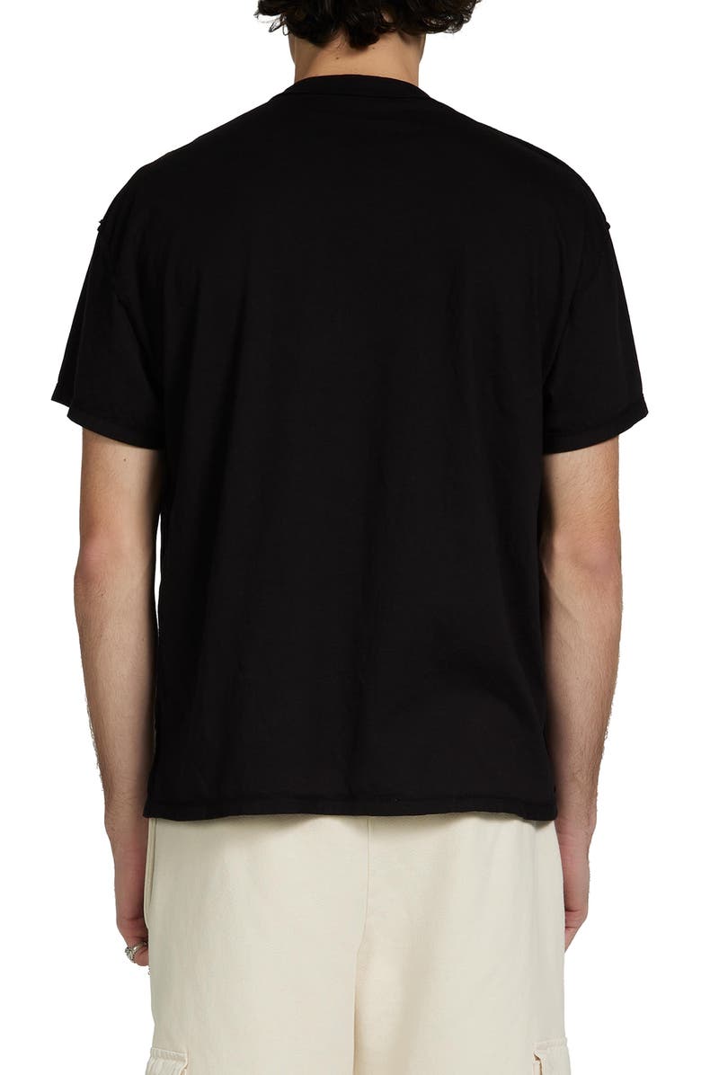Les Tien Lightweight Binded Neck Inside Out Tee, Alternate, color, Jet Black