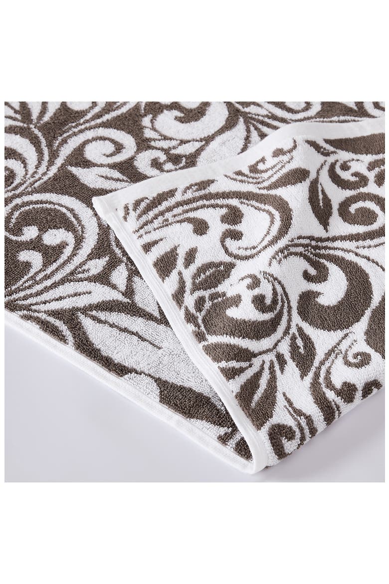 Trefoil Filigree Reversible Yarn-Dyed Jacquard 6-Piece Towel Set, Alternate, color, MOCHA