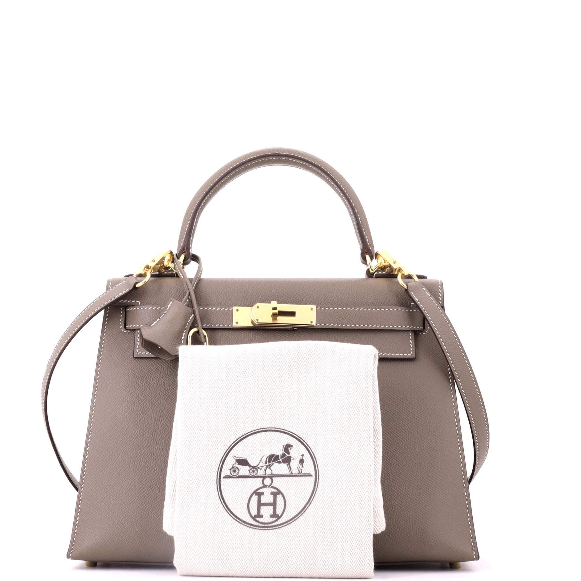 Pre-Owned Hermes Kelly Handbag Grey Epsom with Gold Hardware 28, Alternate, color, Etoupe