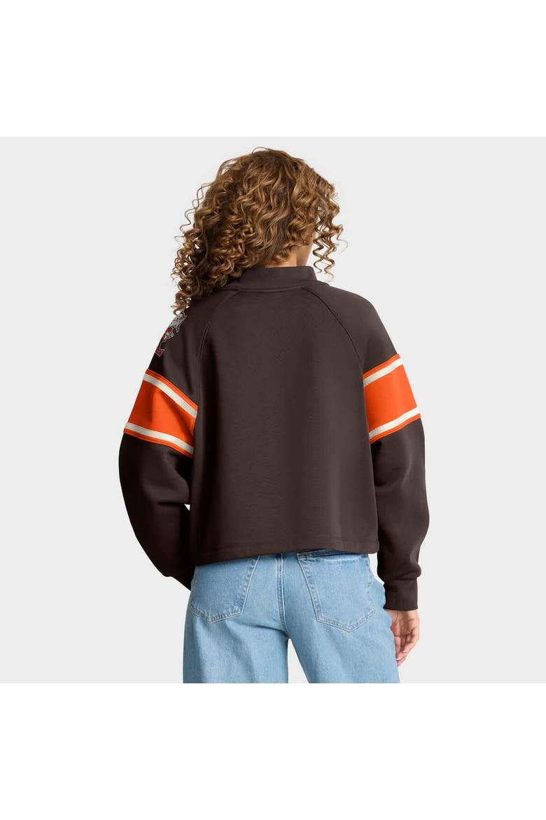 Women's Fanatics Brown Cleveland Browns Oversized Hometown Toss Sweep Mock Neck Pullover, Alternate, color, Brown