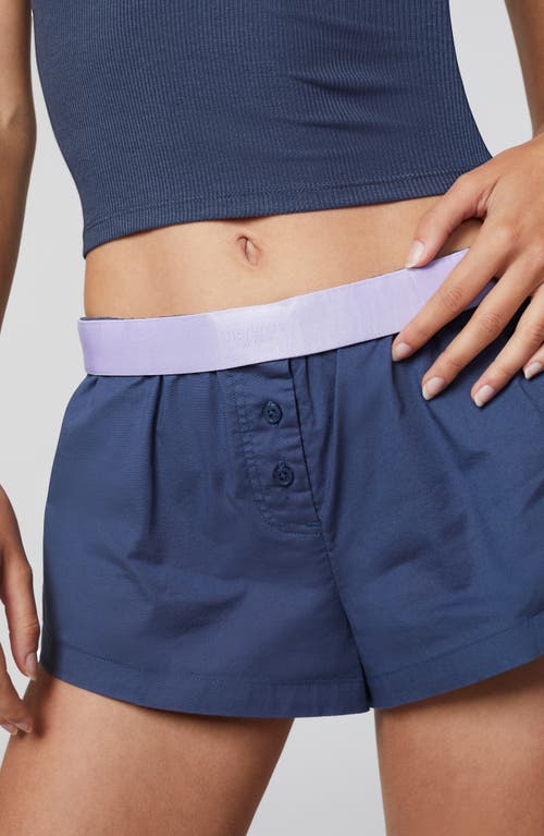 Florence By Mills Foldover Boxer Shorts In Blue
