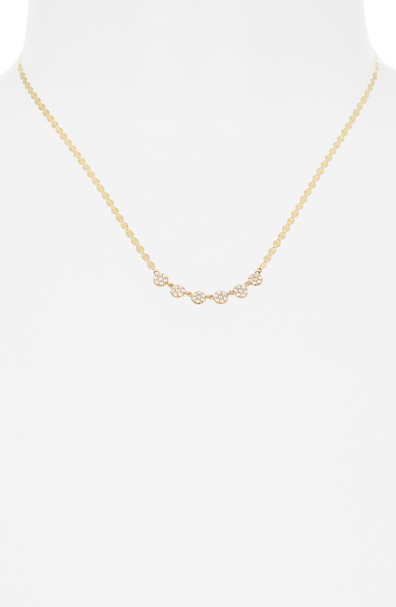 LANA 14K Yellow Gold Pavé Diamond Disc Frontal Necklace, Alternate, color, Yellow Gold