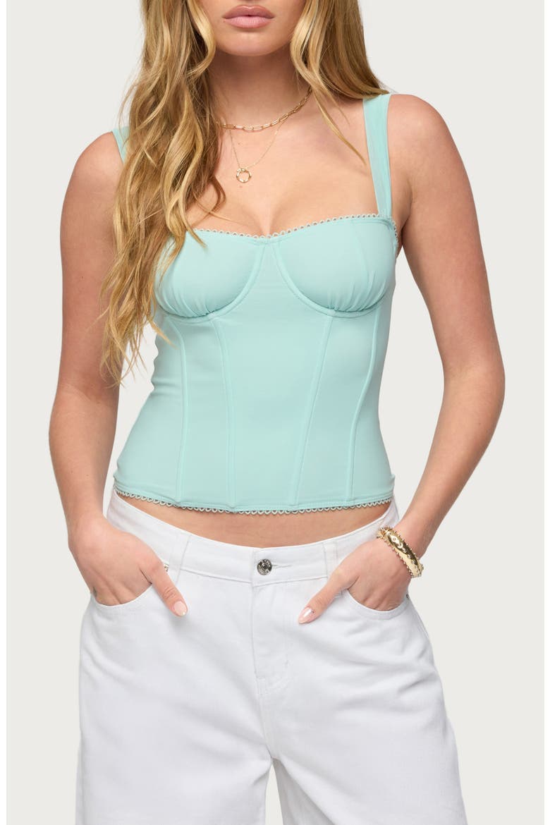 Marcella Mesh Corset Tank, Main, color, AQUA