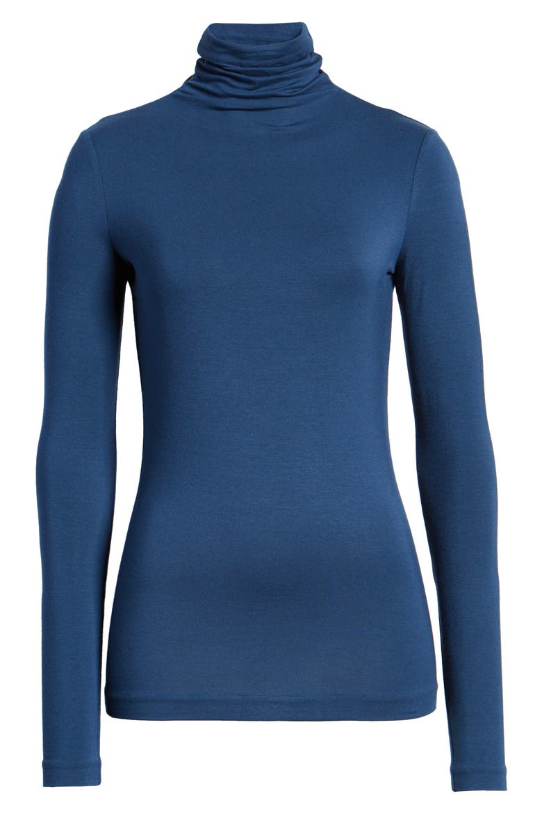 Jersey Turtleneck Top, Alternate, color, SPRUCE