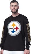 STARTER Men's Starter Black Pittsburgh Steelers Clutch Hit II Long-Sleeve T-Shirt