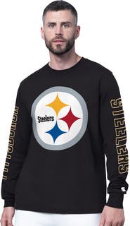 STARTER Men's Starter Black Pittsburgh Steelers Clutch Hit II Long-Sleeve T-Shirt