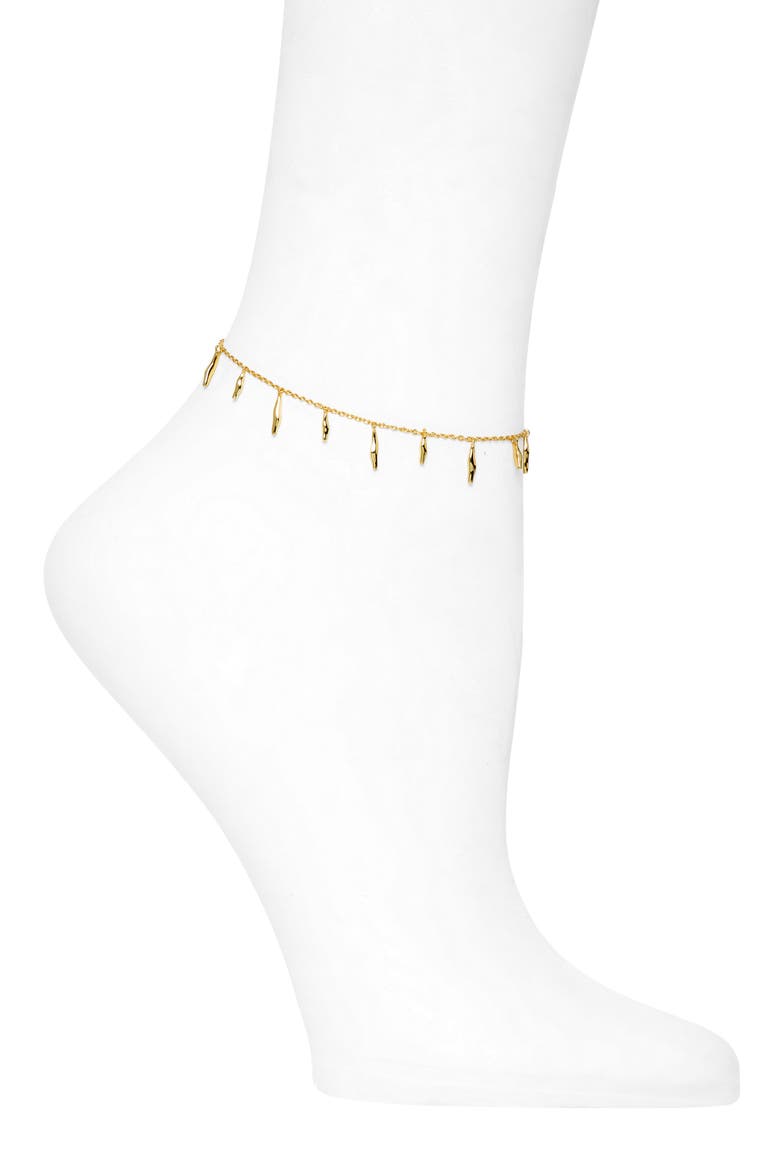 Shaky Bar Charm Anklet, Main, color, GOLD