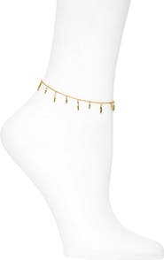 Argento Vivo Sterling Silver Shaky Bar Charm Anklet