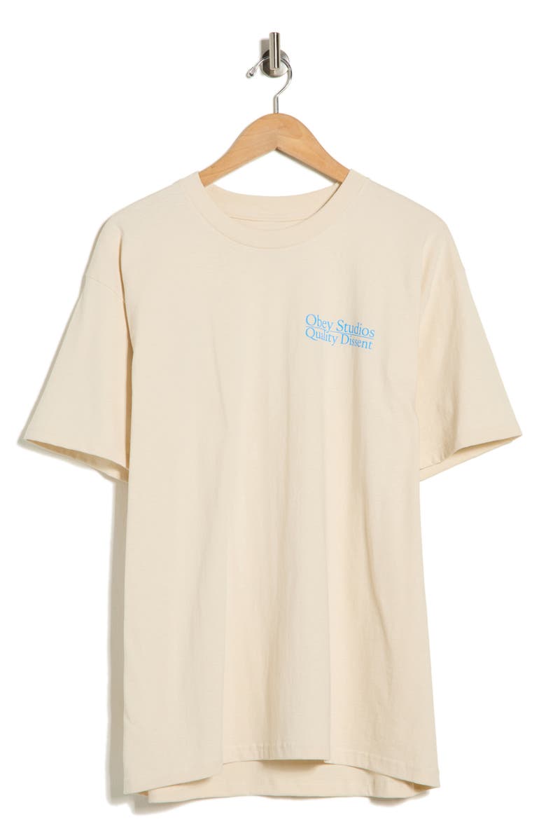 Obey Quality Dissent Graphic T-Shirt, Main, color, Cream