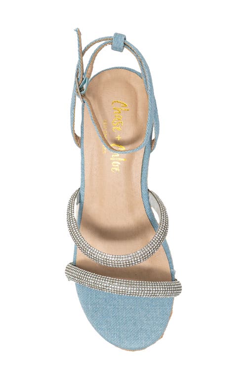 Chase & Chloe Chase And Chloe Rhinestone Strap Espadrille Wedge Sandal