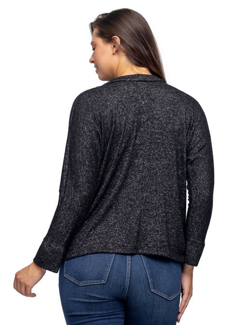 24seven Comfort Apparel Single Button Front Long Sleeve Womens Cardigan In Black