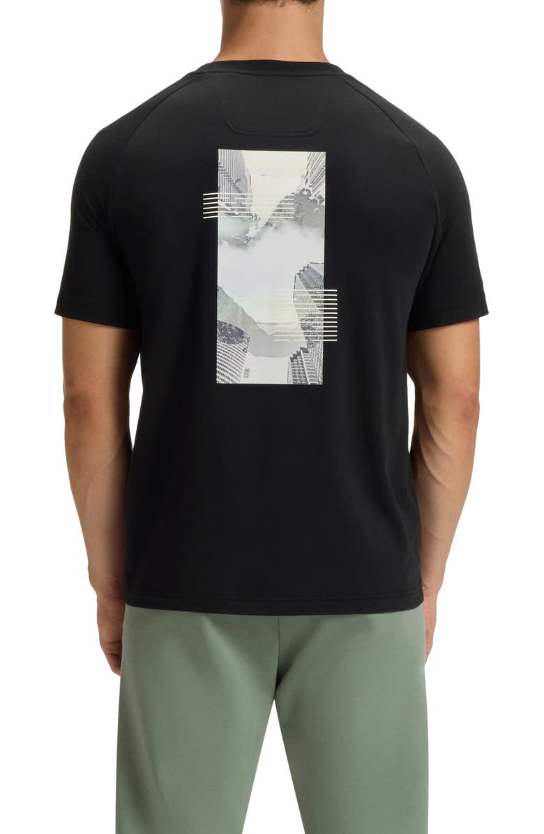 BOSS Stripe Zone Stretch Cotton Blend Graphic T-Shirt, Alternate, color, Black