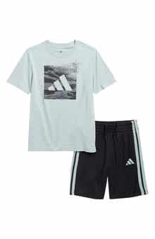 adidas Kids' 3-Stripes T-Shirt & Shorts Set