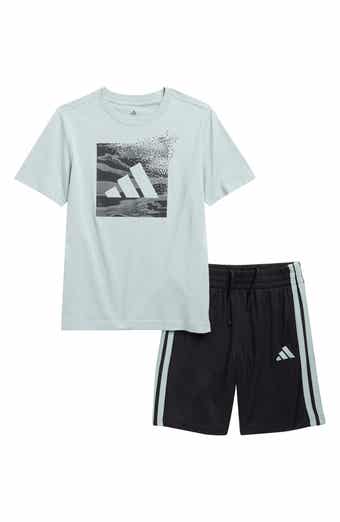adidas Kids' 3-Stripes T-Shirt & Shorts Set
