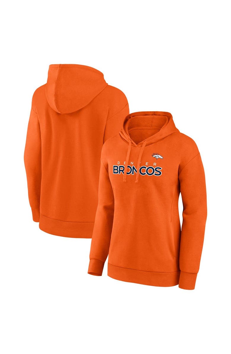 FANATICS Women's Fanatics Branded Orange Denver Broncos Iconic Cotton Fleece Checklist Pullover Hoodie, Main, color, Orange