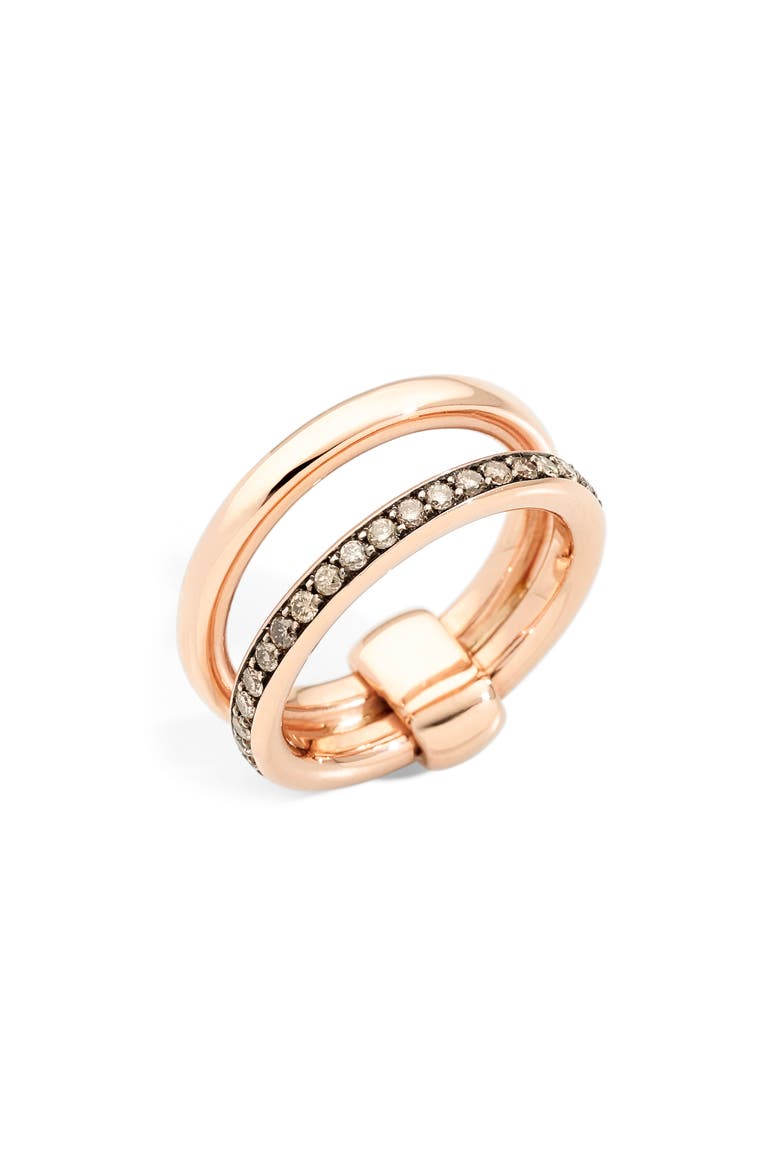 Iconica Brown Diamond Ring, Main, color, ROSE GOLD/BROWN DIAMOND