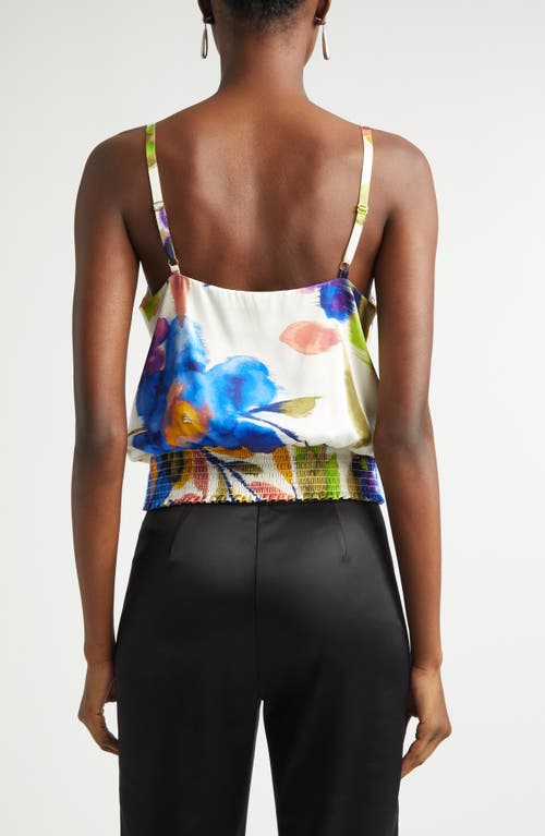 Ramy Brook Dellia Floral Print Stretch Silk Camisole In Multi