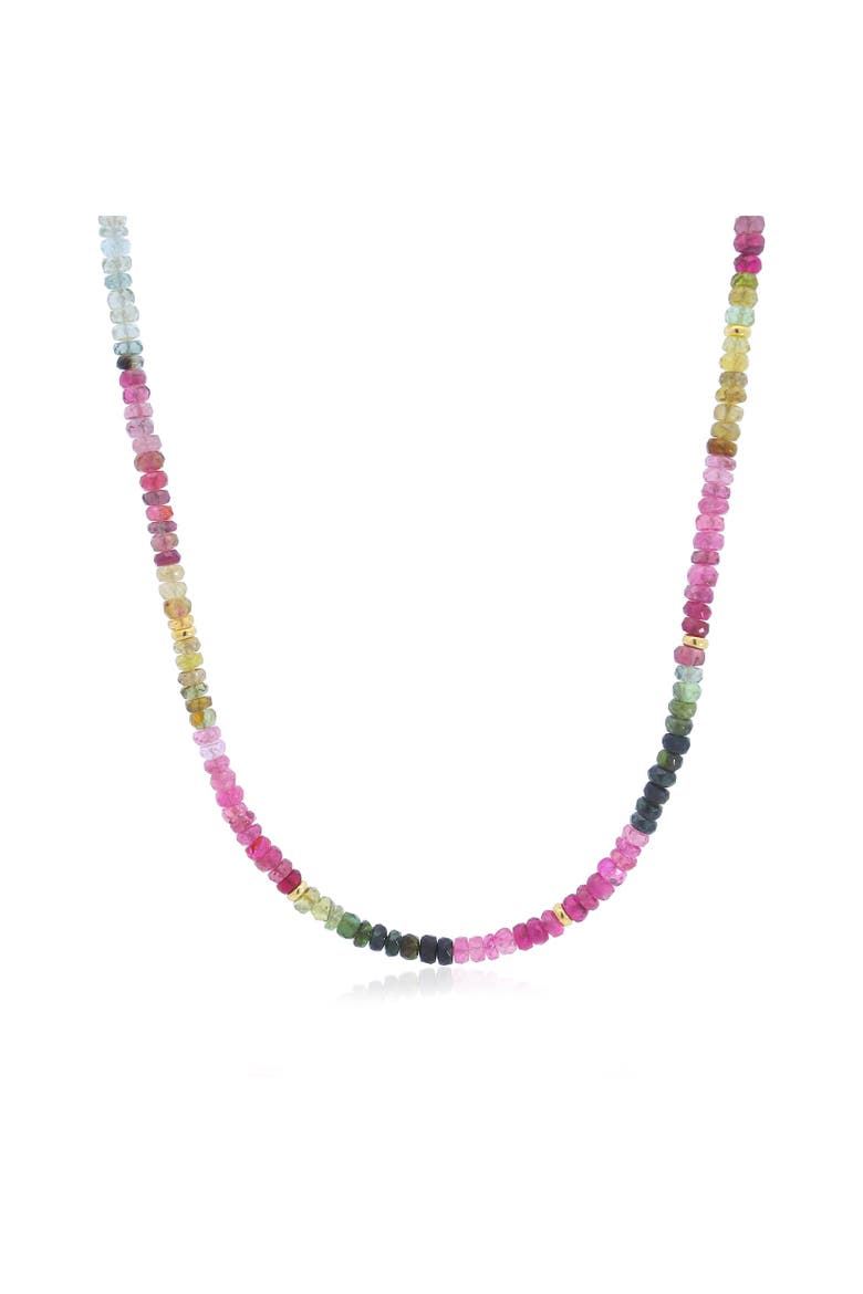 Rainbow Tourmaline Bead Necklace, Main, color, Rainbow