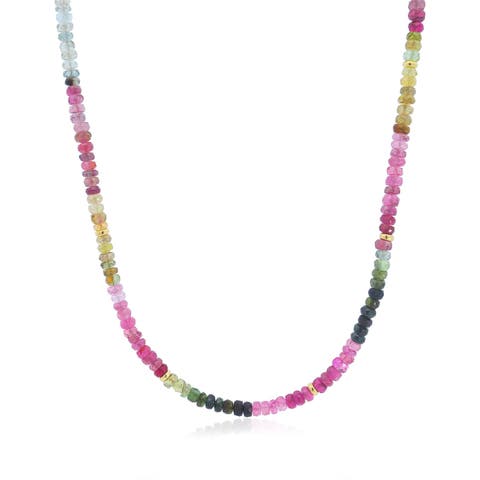 Rainbow Tourmaline Bead Necklace