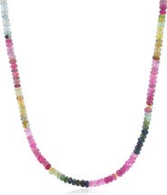 The Lovery Fine Jewelry Rainbow Tourmaline Bead Necklace