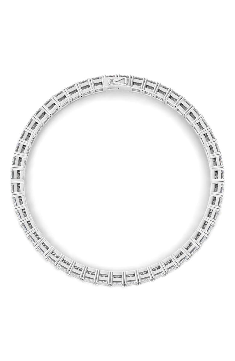 HauteCarat Emerald Cut Lab Grown Diamond Tennis Bracelet, Alternate, color, 18K White Gold