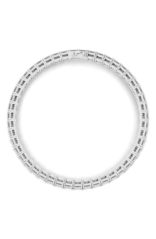 Hautecarat Emerald Cut Lab Created Diamond Tennis Bracelet In 18k White Gold